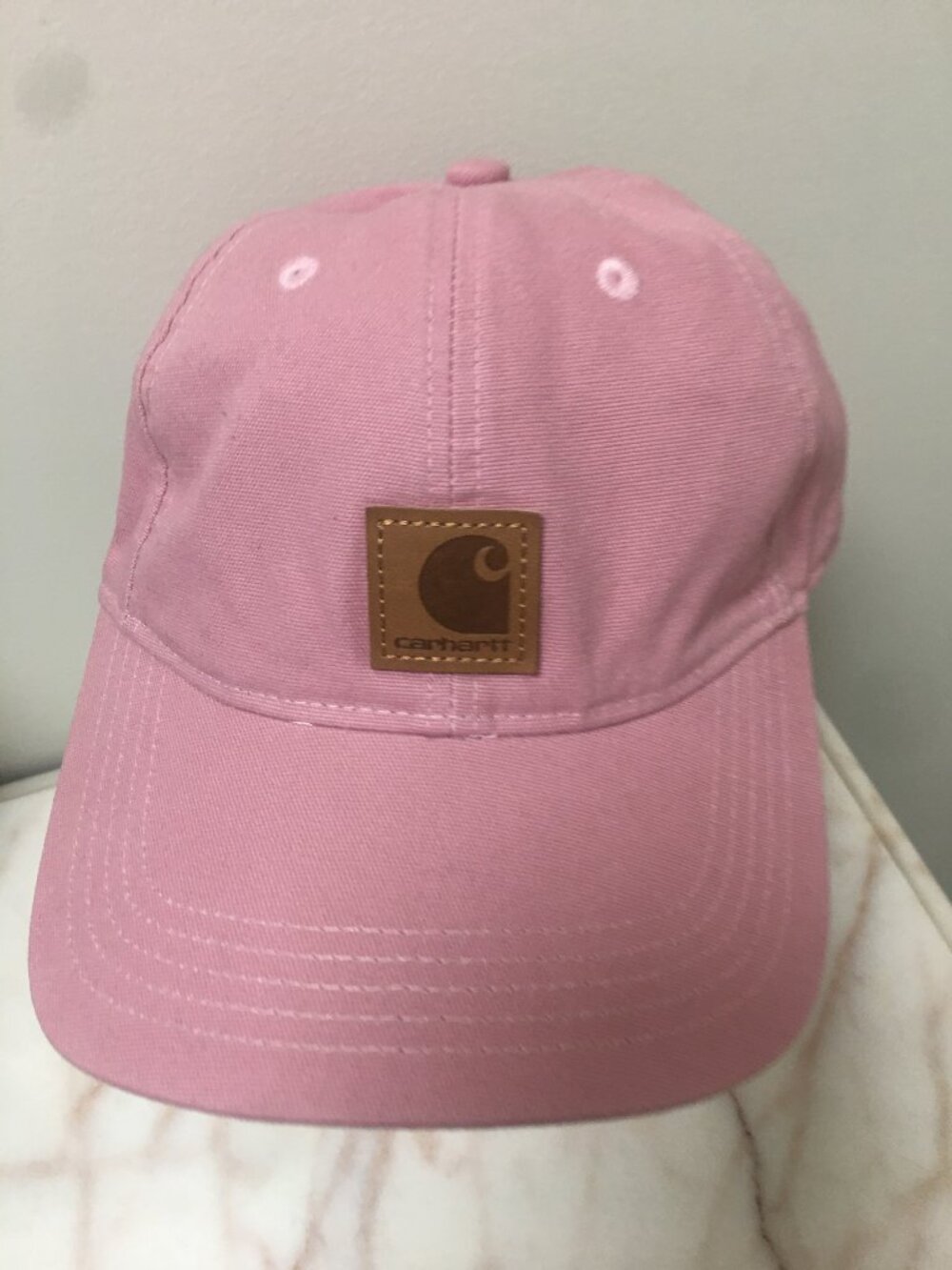 Carhartt pink cotton snap back logo cap